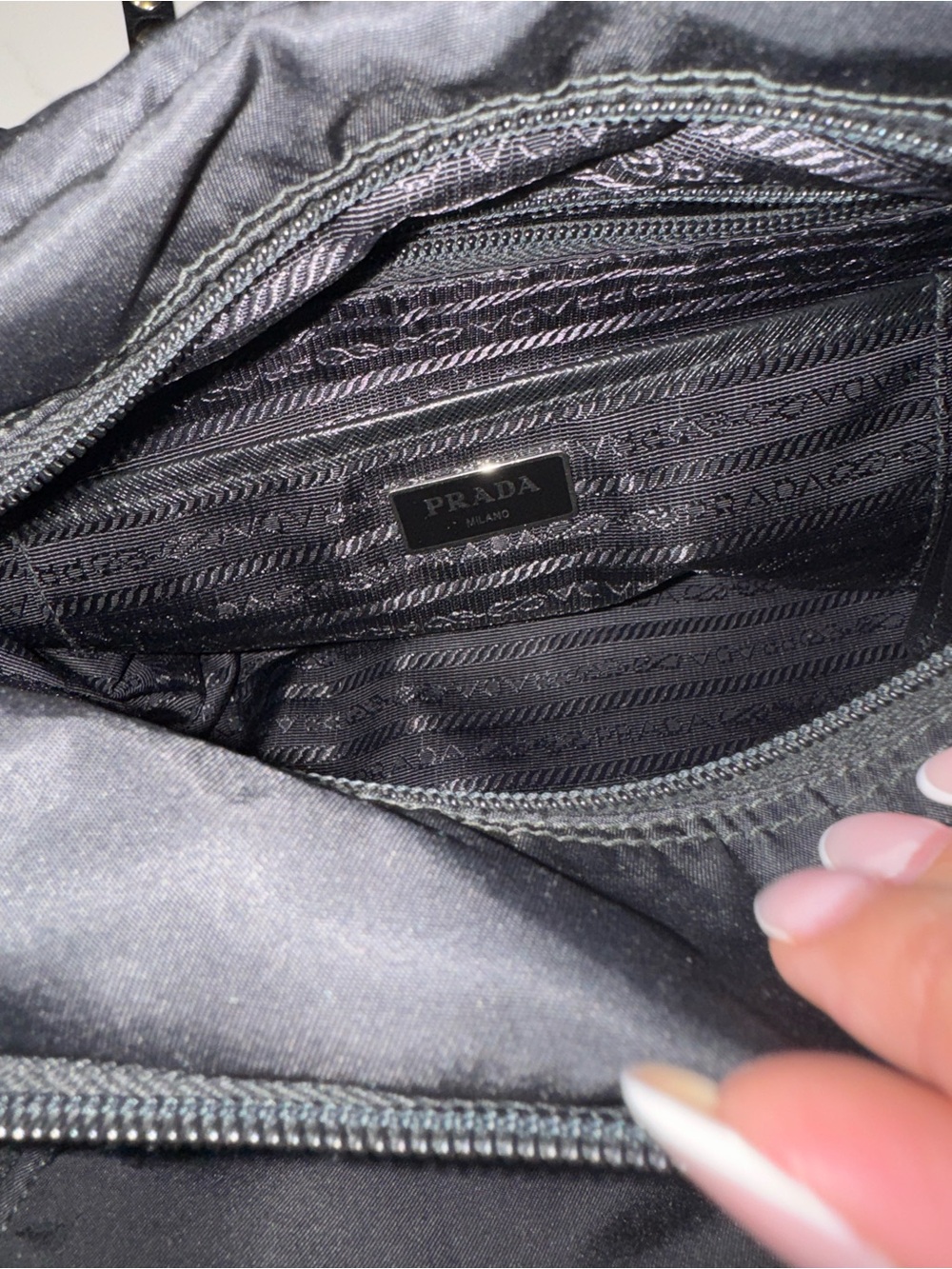 Prada Studded Tessuto Messenger Bag – Black - Picture 9 of 13